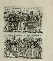 An illustration from Armorial vniuersel, contenant les armes des principales maisons, estatz, et dignitez, des plus considerables royaumes de l'Europe. Blazonnées de leurs métaux & couleurs et enrichies de leurs ornemens exterieurs (1654)