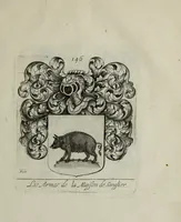 An illustration from Armorial vniuersel, contenant les armes des principales maisons, estatz, et dignitez, des plus considerables royaumes de l'Europe. Blazonnées de leurs métaux & couleurs et enrichies de leurs ornemens exterieurs (1654)