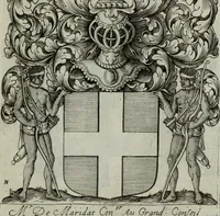 An illustration from Armorial vniuersel, contenant les armes des principales maisons, estatz, et dignitez, des plus considerables royaumes de l'Europe. Blazonnées de leurs métaux & couleurs et enrichies de leurs ornemens exterieurs (1654)