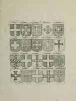 An illustration from Armorial vniuersel, contenant les armes des principales maisons, estatz, et dignitez, des plus considerables royaumes de l'Europe. Blazonnées de leurs métaux & couleurs et enrichies de leurs ornemens exterieurs (1654)