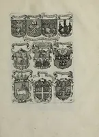 An illustration from Armorial vniuersel, contenant les armes des principales maisons, estatz, et dignitez, des plus considerables royaumes de l'Europe. Blazonnées de leurs métaux & couleurs et enrichies de leurs ornemens exterieurs (1654)