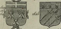 An illustration from Armorial vniuersel, contenant les armes des principales maisons, estatz, et dignitez, des plus considerables royaumes de l'Europe. Blazonnées de leurs métaux & couleurs et enrichies de leurs ornemens exterieurs (1654)