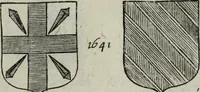 An illustration from Armorial vniuersel, contenant les armes des principales maisons, estatz, et dignitez, des plus considerables royaumes de l'Europe. Blazonnées de leurs métaux & couleurs et enrichies de leurs ornemens exterieurs (1654)