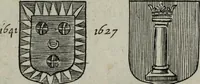 An illustration from Armorial vniuersel, contenant les armes des principales maisons, estatz, et dignitez, des plus considerables royaumes de l'Europe. Blazonnées de leurs métaux & couleurs et enrichies de leurs ornemens exterieurs (1654)
