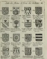 An illustration from Armorial vniuersel, contenant les armes des principales maisons, estatz, et dignitez, des plus considerables royaumes de l'Europe. Blazonnées de leurs métaux & couleurs et enrichies de leurs ornemens exterieurs (1654)
