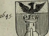 An illustration from Armorial vniuersel, contenant les armes des principales maisons, estatz, et dignitez, des plus considerables royaumes de l'Europe. Blazonnées de leurs métaux & couleurs et enrichies de leurs ornemens exterieurs (1654)