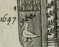 An illustration from Armorial vniuersel, contenant les armes des principales maisons, estatz, et dignitez, des plus considerables royaumes de l'Europe. Blazonnées de leurs métaux & couleurs et enrichies de leurs ornemens exterieurs (1654)