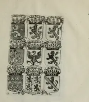 An illustration from Armorial vniuersel, contenant les armes des principales maisons, estatz, et dignitez, des plus considerables royaumes de l'Europe. Blazonnées de leurs métaux & couleurs et enrichies de leurs ornemens exterieurs (1654)