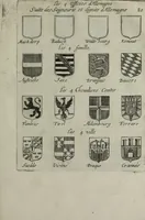 An illustration from Armorial vniuersel, contenant les armes des principales maisons, estatz, et dignitez, des plus considerables royaumes de l'Europe. Blazonnées de leurs métaux & couleurs et enrichies de leurs ornemens exterieurs (1654)