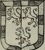 An illustration from Armorial vniuersel, contenant les armes des principales maisons, estatz, et dignitez, des plus considerables royaumes de l'Europe. Blazonnées de leurs métaux & couleurs et enrichies de leurs ornemens exterieurs (1654)