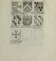 An illustration from Armorial vniuersel, contenant les armes des principales maisons, estatz, et dignitez, des plus considerables royaumes de l'Europe. Blazonnées de leurs métaux & couleurs et enrichies de leurs ornemens exterieurs (1654)