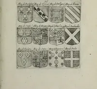 An illustration from Armorial vniuersel, contenant les armes des principales maisons, estatz, et dignitez, des plus considerables royaumes de l'Europe. Blazonnées de leurs métaux & couleurs et enrichies de leurs ornemens exterieurs (1654)