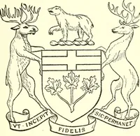 Picture 24 of 44 from Armory and lineages of Canada; comprising pedigrees with historical notes, brief biographies and family registers of prominent men of Canada, including blazons and illustrations of many armorials, and of insignia of knighthood (1913), leaf 56
