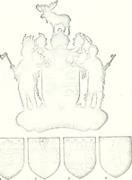 An illustration from Armory and lineages of Canada; comprising pedigrees with historical notes, brief biographies and family registers of prominent men of Canada, including blazons and illustrations of many armorials, and of insignia of knighthood (1913)