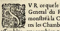 An illustration from Arrest de la cour de parlement du 2. ianuier 1615 : tovchant la sovveraineté du roy au temporel, & contre la pernicieuse doctrine d'attenteraux personnes sacrées des roys. (1615)