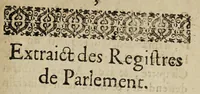 An illustration from Arrest de la Cour de Parlement, portant reglement pour les preuosts, chanoines & chapitre des Eglises cathedrales & collegiales de France. (1622)