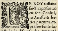 An illustration from Arrest donné par le Roy en son Conseil, auec lettres de declaration dudit Seigneur sur la reuocation du droict annuel. (1618)