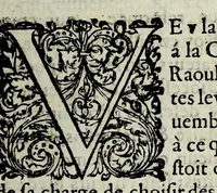 An illustration from Arrest du Conseil d'estat et Lettres patentes du roy, par lesquelles il est defendu aux gouuerneurs & habitans des villes de seureté d'empescher les peres iesuites de prescher en icelles. Auec la lettre d roy portant mesme commandement au gouuerneur et habitans de Lectoure. Et les arrests des Cours de Parlement de Bourdeaus & Thoulouse; l'vn donné contre le gouuerneur & habitans de S. Iean d'Angely; l'autre contre l'arresté de l'Assemblée de Loudun. (1619)