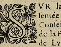 An illustration from Arrest du Conseil privé du roy, donné en faueur de Mr l'euesque de Lymoges, & des archeuesques & euesques, pour estre executé dans l'estendue de tous les dioceses du royaume. Contre les chanoines ayans cures, vicaities perpetuelles, ou autres beneficiers ayans charges d'ames, pour obter dans trois mois de la resignation de l'vn desdits benefices, & contre les curez non residans à leurs cures. (1634)
