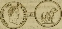 An illustration from Arsacidarum imperium, sive, Regum Parthorum historia : ad fidem numismatum accommodata (1725)