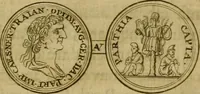 An illustration from Arsacidarum imperium, sive, Regum Parthorum historia : ad fidem numismatum accommodata (1725)