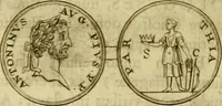 An illustration from Arsacidarum imperium, sive, Regum Parthorum historia : ad fidem numismatum accommodata (1725)