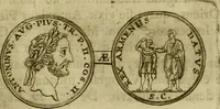 An illustration from Arsacidarum imperium, sive, Regum Parthorum historia : ad fidem numismatum accommodata (1725)