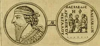 An illustration from Arsacidarum imperium, sive, Regum Parthorum historia : ad fidem numismatum accommodata (1725)