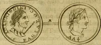 An illustration from Arsacidarum imperium, sive, Regum Parthorum historia : ad fidem numismatum accommodata (1725)