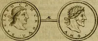 An illustration from Arsacidarum imperium, sive, Regum Parthorum historia : ad fidem numismatum accommodata (1725)