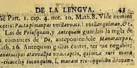 An illustration from Arte de la lengua general del Ynga llamada qquechhua. Compuesto por el Bac. D. Estevan Sancho de Melgar natural de esta Ciudad de los Reyes cathedratico de dicha lengua en esta Santa Iglesia Metropolitana, y examinador synodal de ella en este arc̦obispado. (1691)