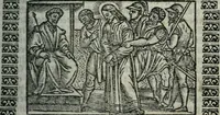 An illustration from Arte del ben psare e cõtemplare la passione del nostro Signor Jesu Christo con vn singular trattato dello imitar di Christo di nouo corretta historiata (1527)