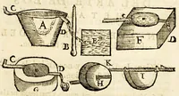An illustration from Arte de los metales en que se enseña el verdadero beneficio de los de oro, y plata por açogue. : El modo de fundirlos todos, y como se han de refinar, y apartar vnos de otros. (1640)