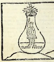 An illustration from Artefii Arabis philosophi Liber secretus : nec non Saturni Trismegisti, siue Fratris Heliae de Assisio libellus : quorum primus magicum ignem ab omnibus occultatum aperit : alter, operandi modum aperte docet : quibus accesserunt alia nondum impressa (1685)