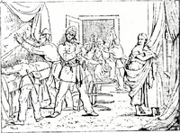 An illustration from Artists of Abraham Lincoln portraits (1863)