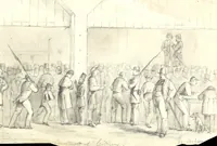An illustration from Artists of Abraham Lincoln portraits (1862)