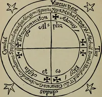 An illustration from Art magic, or, Mudane, sub-mundane and super-mundane spiritism [microform] a treatise in three parts and twenty-three sections, descriptive of art magic, spiritism, the different orders of spirits in the universe known to be related to, or in communication with man; together with directions for invoking, controlling, and discharging spirits, and the uses and abuses, dangers and possibilities of magical art (1898)