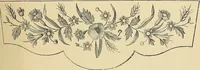 An illustration from Art needlework. A complete manual of embroidery in silks and crewels, with full instructions as to stitches, materials, and implements. Containing also a large number of original designs and a handsome coloured design for crewel work (1882)