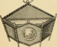 An illustration from Art needlework. A complete manual of embroidery in silks and crewels, with full instructions as to stitches, materials, and implements. Containing also a large number of original designs and a handsome coloured design for crewel work (1882)