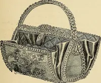 An illustration from Art needlework. A complete manual of embroidery in silks and crewels, with full instructions as to stitches, materials, and implements. Containing also a large number of original designs and a handsome coloured design for crewel work (1882)