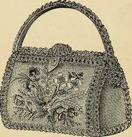 An illustration from Art needlework. A complete manual of embroidery in silks and crewels, with full instructions as to stitches, materials, and implements. Containing also a large number of original designs and a handsome coloured design for crewel work (1882)