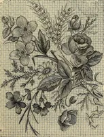 An illustration from Art needlework. A complete manual of embroidery in silks and crewels, with full instructions as to stitches, materials, and implements. Containing also a large number of original designs and a handsome coloured design for crewel work (1882)