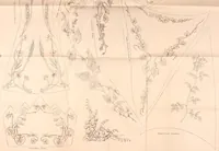 An illustration from Art needlework. A complete manual of embroidery in silks and crewels, with full instructions as to stitches, materials, and implements. Containing also a large number of original designs and a handsome coloured design for crewel work (1882)