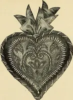 An illustration from Art needlework. A complete manual of embroidery in silks and crewels, with full instructions as to stitches, materials, and implements. Containing also a large number of original designs and a handsome coloured design for crewel work (1882)