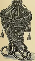 An illustration from Art needlework. A complete manual of embroidery in silks and crewels, with full instructions as to stitches, materials, and implements. Containing also a large number of original designs and a handsome coloured design for crewel work (1882)