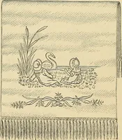 An illustration from Art needlework. A complete manual of embroidery in silks and crewels, with full instructions as to stitches, materials, and implements. Containing also a large number of original designs and a handsome coloured design for crewel work (1882)