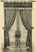 An illustration from Art needlework. A complete manual of embroidery in silks and crewels, with full instructions as to stitches, materials, and implements. Containing also a large number of original designs and a handsome coloured design for crewel work (1882)