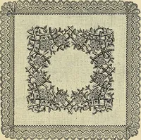 An illustration from Art needlework. A complete manual of embroidery in silks and crewels, with full instructions as to stitches, materials, and implements. Containing also a large number of original designs and a handsome coloured design for crewel work (1882)
