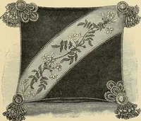 An illustration from Art needlework. A complete manual of embroidery in silks and crewels, with full instructions as to stitches, materials, and implements. Containing also a large number of original designs and a handsome coloured design for crewel work (1882)