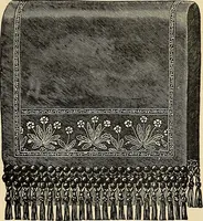 An illustration from Art needlework. A complete manual of embroidery in silks and crewels, with full instructions as to stitches, materials, and implements. Containing also a large number of original designs and a handsome coloured design for crewel work (1882)